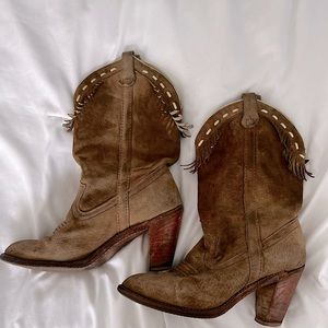 Womans Dingo Cowboy Boots Suede Fringe size 7